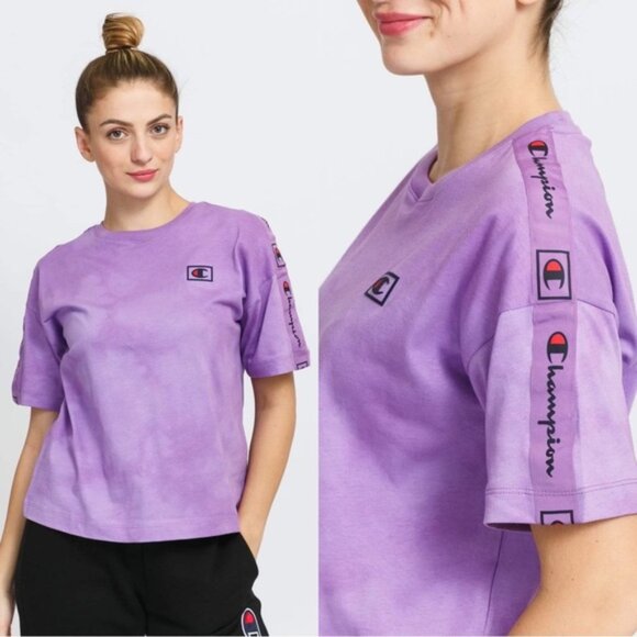 Champion | Purple Logo Organic Cotton Tie Dye Tee | Size Extra Large - Picture 1 of 10